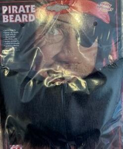 Pirate Barbe noir lisse avec perles