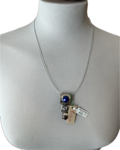 Collier argent lapis-lazuli tourmaline améthyste