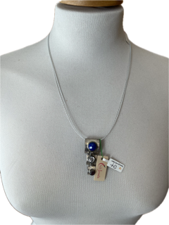 Collier argent lapis-lazuli tourmaline améthyste