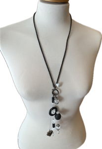Collier Lava et cristal de roche