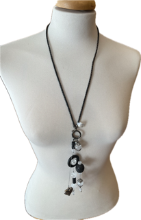 Collier Lava et cristal de roche