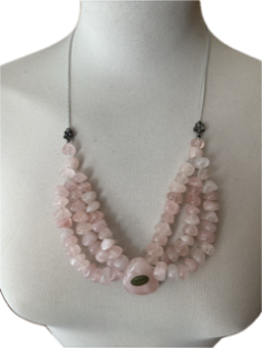 Collier quartz rose